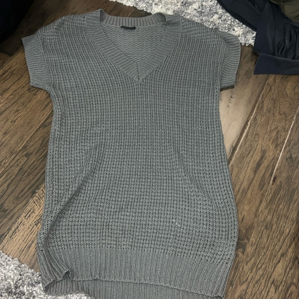 Theory knitted gray sweater dress